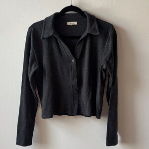 Madewell Grey Button-Up Cardigan